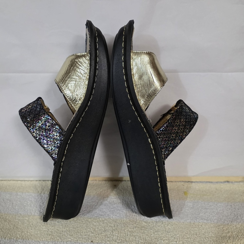 Alegria Women Sandal KAR 283 Glitz Gold Size 9 EUR 39 Shoes Sparkle Adjustable - Picture 11 of 15